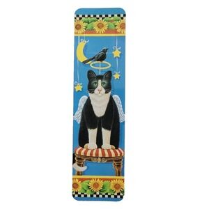Vintage 90s Birdwatching Cat Bookmark, Elizabeth King Brownd, Artworks 1993 EB02